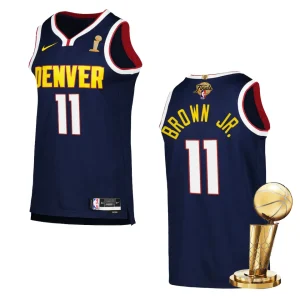 Denver Nuggets 2023 NBA Finals Champions Bruce Brown Jr. Icon Edition Navy Jersey - Alzaintravels