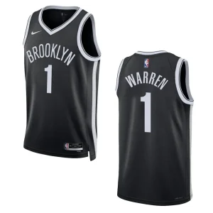 2022-23 Icon Edition Brooklyn Nets T.J Warren Black Swingman Jersey - Alzaintravels