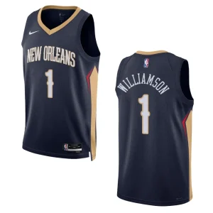2022-23 Icon Edition New Orleans Pelicans Zion Williamson Navy Swingman Jersey - Alzaintravels