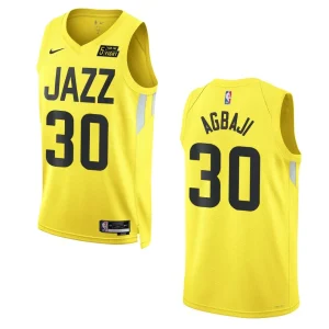 2022-23 Icon Utah Jazz Ochai Agbaji Gold Swingman Jersey - Alzaintravels