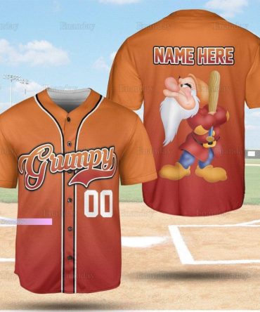 Custom Grumpy Dwarf Baseball Jersey - Personalize Your Name & Number - Unique Gift For Fans