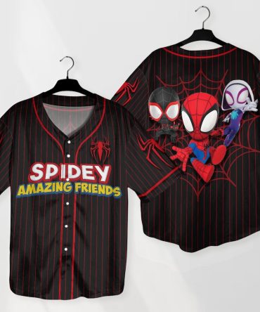 Spider-Themed Baseball Jersey – Fun For All Ages , Vibrant Superhero Design