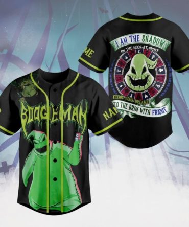 Spooky Boogeyman Baseball Jersey - Glow In The Dark Halloween Theme Shirt