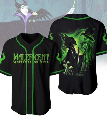 Maleficent Mistress Of Evil Baseball Jersey - Stylish Black & Green Unisex Tee
