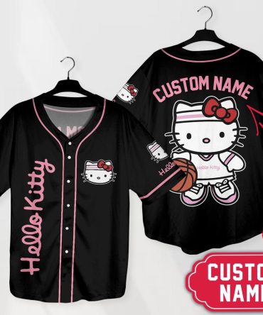 Custom Hello Kitty Baseball Jersey - Personalize Your Name - Cute & Stylish Gift