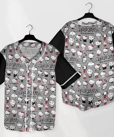 Hello Kitty 45Th Anniversary Baseball Jersey Shirt - Cute & Stylish Gift For Fans