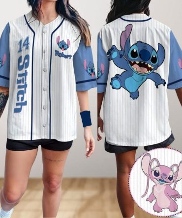 Stitch Baseball Jersey Shirt - Cute Cartoon Design For Fans - Unisex Casual Wear