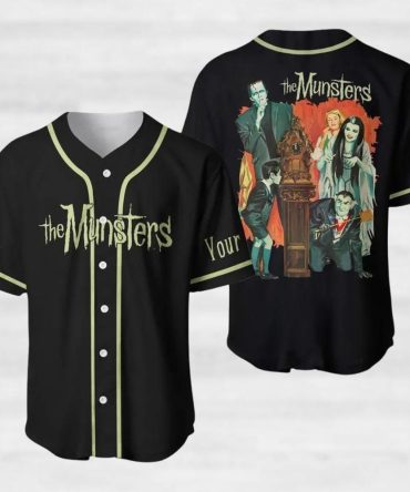 Vintage The Munsters Baseball Jersey – Customizable Name, Unisex Retro Style
