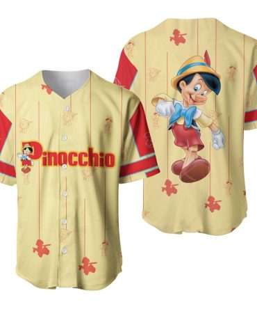 Pinocchio Baseball Jersey - Vintage Cartoon Design, Unisex Casual Wear