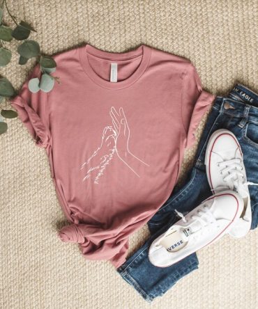 Human Hand and Paw Shirt, Dog Paw Animal Lover Shirt
