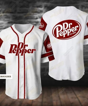 Vintage Dr Pepper Baseball Jersey - Classic Logo Design, Stylish Fan Apparel