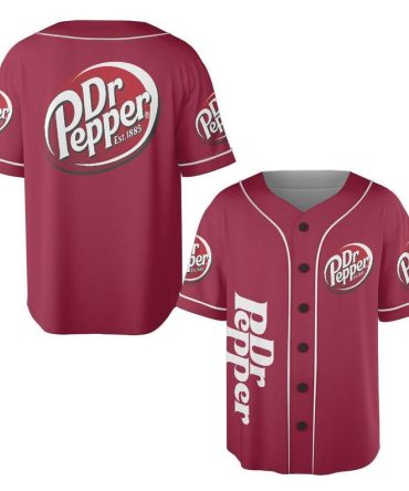 Stylish Dr Pepper Baseball Jersey - Classic Logo Design, Perfect Gift For Fans