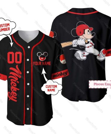 Custom Mickey Baseball Jersey – Personalize Name & Number – Perfect Gift For Fans!