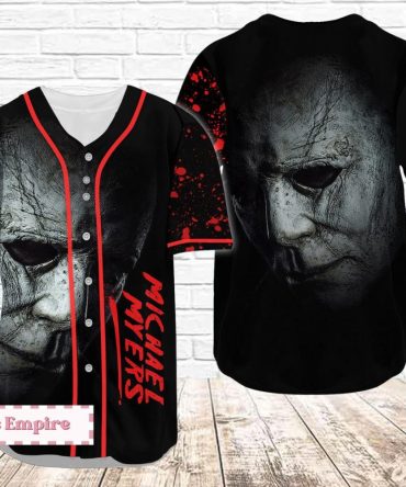 Horror-Themed Baseball Jersey – Michael Myers Graphic Shirt For Fans