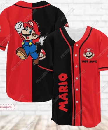 Customizable Mario Baseball Jersey - Personalized Gamer Apparel For Fans
