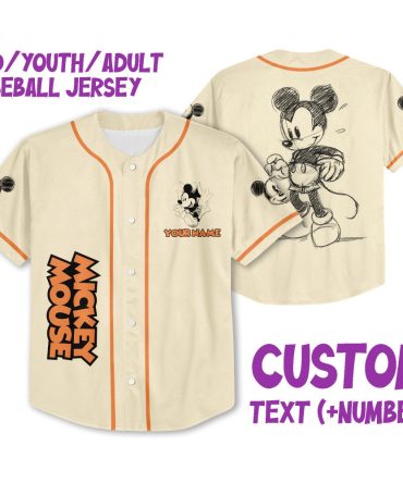 Customizable Mickey Mouse Baseball Jersey - Kids/Youth/Adult Sizes - Add Your Name!