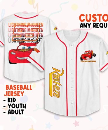 Custom Lightning Mcqueen Baseball Jersey - Kids, Youth & Adult Sizes - Personalize Now!