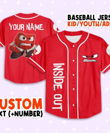 Custom Inside Out Baseball Jersey - Add Name & Number - Kids/Youth/Adult Sizes