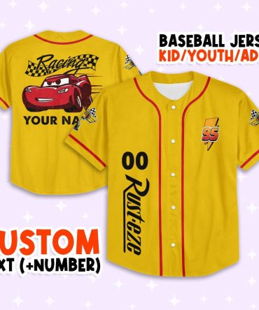 Customizable Racing Baseball Jersey - Kids/Youth/Adult - Add Name & Number - Perfect Gift!