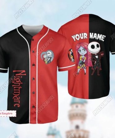 Custom Nightmare Baseball Jersey - Personalized Halloween Theme Shirt