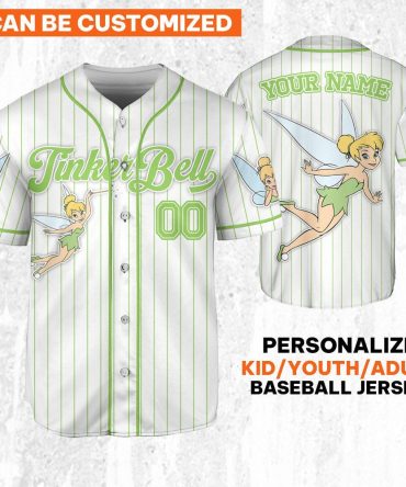 Customize Your Tinkerbell Baseball Jersey – Kids/Youth/Adult Sizes Available!