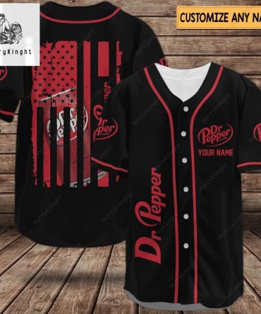 Custom Dr Pepper Baseball Jersey - Personalize Your Name - Stylish & Unique Gift
