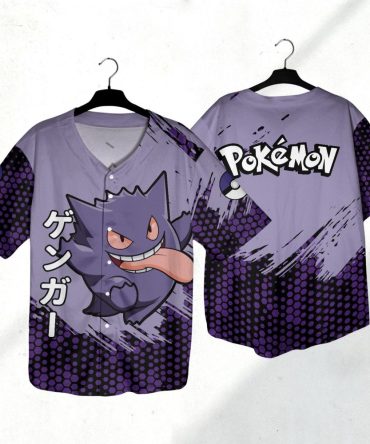 Stylish Gengar Baseball Jersey - Pokémon Fans' Must-Have Apparel!