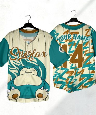 Custom Snorlax Baseball Jersey – Personalize With Your Name & Number!