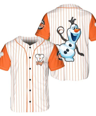 Disney Olaf Baseball Jersey – Fun & Stylish Striped Shirt For Fans