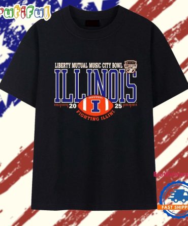 Illinois Fighting Illini 2025 Liberty Mutual Music City Bowl Logo T Shirt