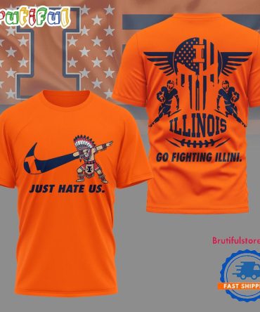 Illinois Fighting Illini 2025 Ncaa Just Hate Us Limited 3D Shirt