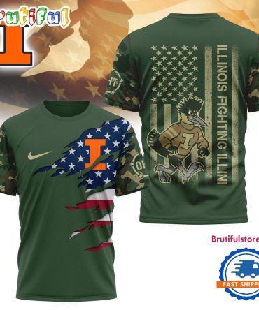 Illinois Fighting Illini 2025 Ncaa Veteran Limited 3D Shirt