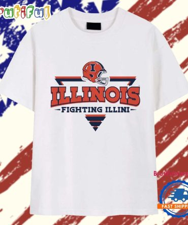 Illinois Fighting Illini Football Triangle Helmet T Shirt