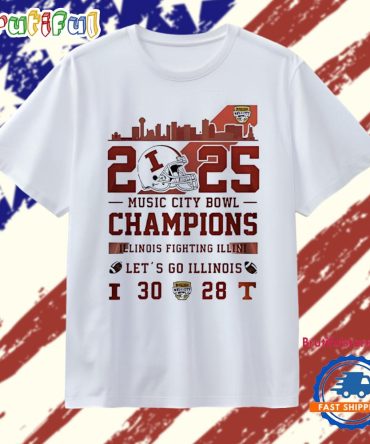 Illinois Football 2025 Music City Bowl Champions Let’S Go Illinois T Shirt