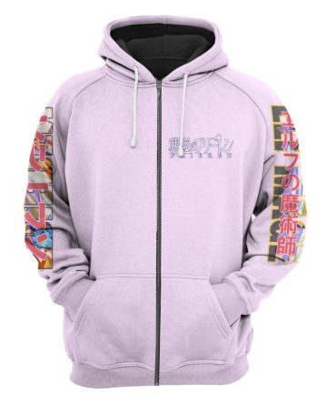 Frieren Beyond Journey’S End Zip Hoodie Frieren The Slayer Elf Mage Character Zip Hoodie Pink Unisex