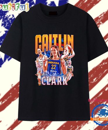 Indiana Fever Caitlin Clark Signature Vintage New T Shirt