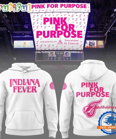 Indiana Fever Pink For Purpose 2025 White Hoodie