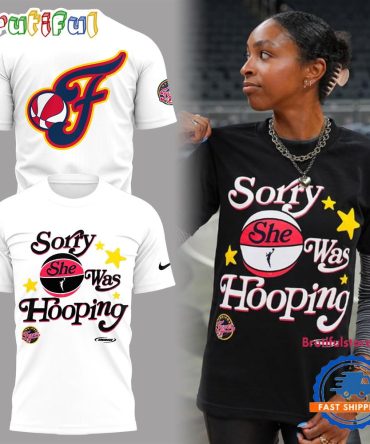 Indiana Fever Sorry She Was Hooping White T Shirt