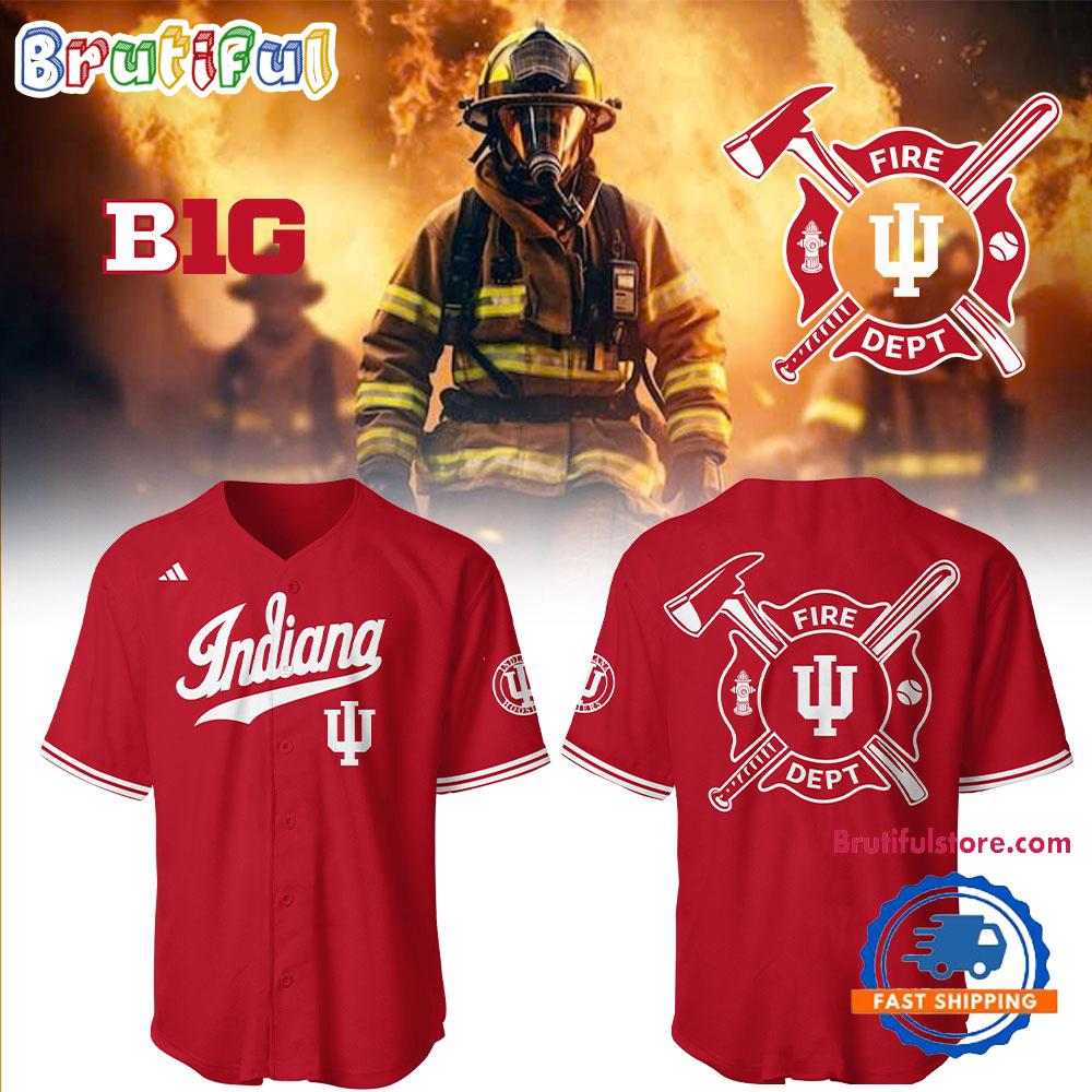 Indiana Hoosiers Baseball X Firefighter Appreciation Night Red Jersey