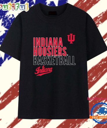 Indiana Hoosiers Basketball Text Logo Overlay T Shirt