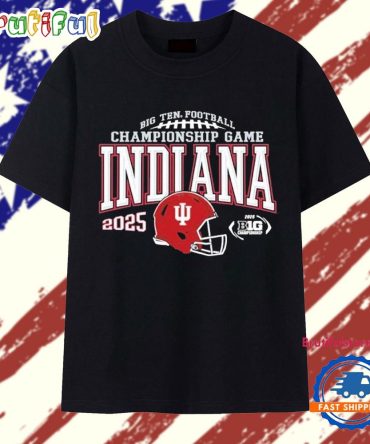Indiana Hoosiers Football 2025 Big Ten Championship Helmet Bound T Shirt