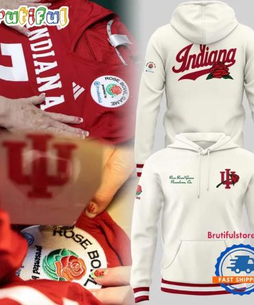 Indiana Hoosiers Football 2025 Rose Bowl White Uniform Hoodie Shirt