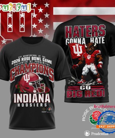 Indiana Hoosiers Ncaa 2026 Rose Bowl Champions Mascot Flag Limited 3D Shirt