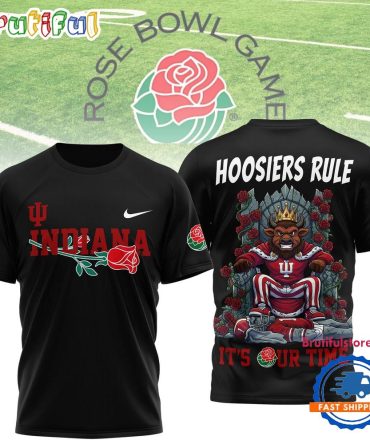 Indiana Hoosiers Ncaa Rose Bowl 2026 Premium Black 3D Shirt