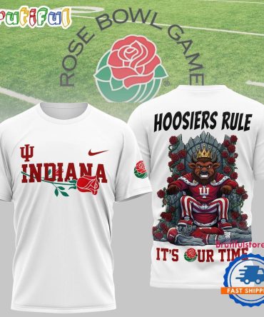Indiana Hoosiers Ncaa Rose Bowl 2026 Premium White 3D Shirt