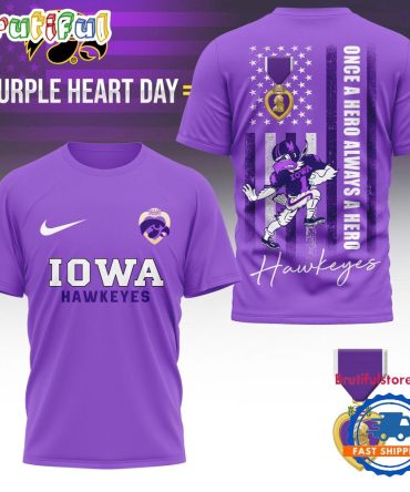 Iowa Hawkeyes Ncaa National Purple Heart Day Unisex 3D Shirt