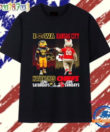 Iowa Hawkeyes On Saturday And Kansas City Chiefs On Sundays Mascot T Shirt
