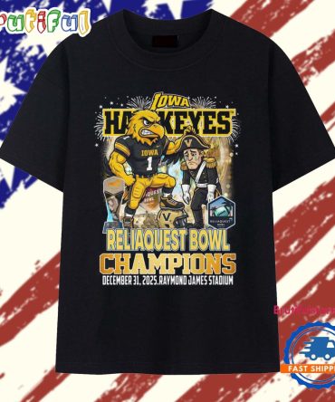 Iowa Hawkeyes Reliaquest Bowl Champions 2025 Vintage T Shirt