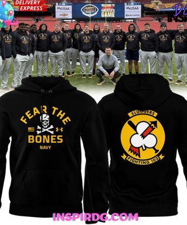 Navy Midshipmen Sluggers 103 Fear The Bones Hoodie