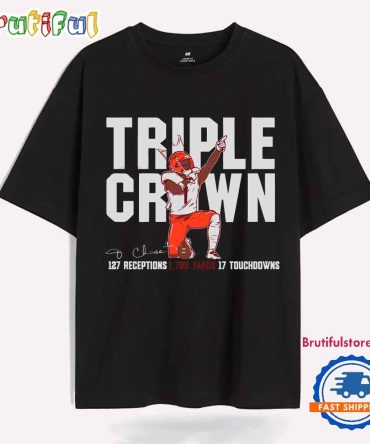 Ja Marr Chase Triple Crown Cincinnati Bengals Football T Shirt